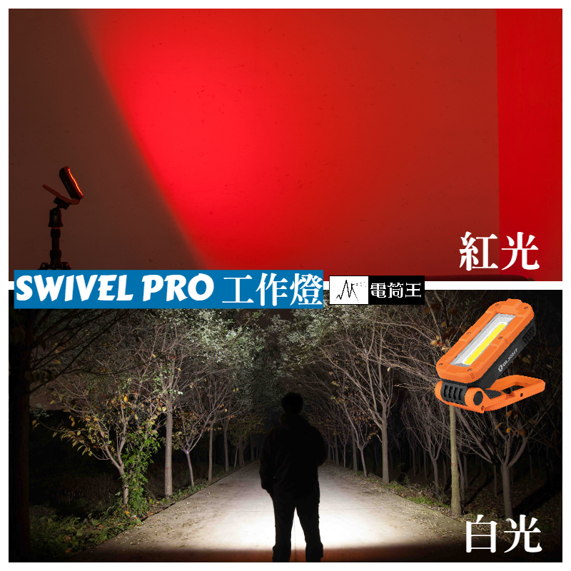 Olight SWIVEL PRO 1100流明 65米 雙光源工作燈 COB LED USB C 強力磁鐵 PChome 24h購物